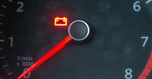 Battery light on dashboard.
