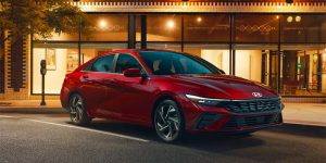 A red 2024 Hyundai Elantra