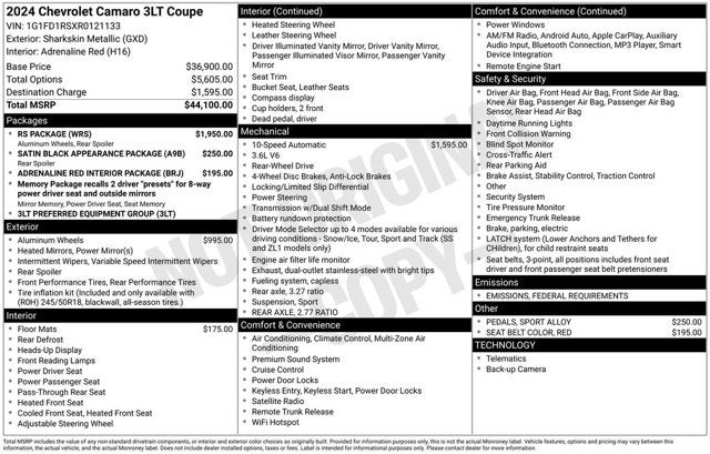2024 Chevrolet Camaro 3LT