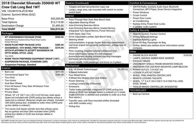 2018 Chevrolet Silverado 3500HD Work Truck