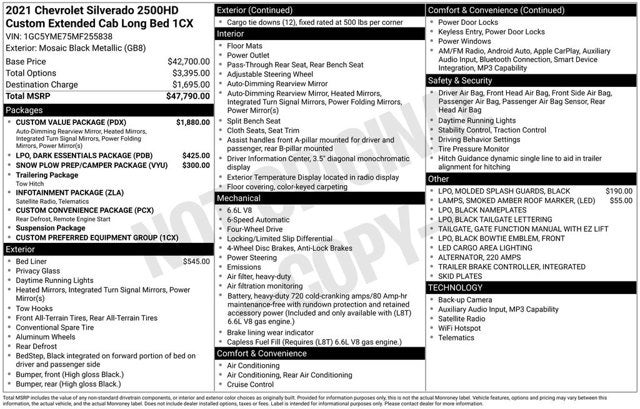 2021 Chevrolet Silverado 2500HD 4WD Double Cab 162" Custom