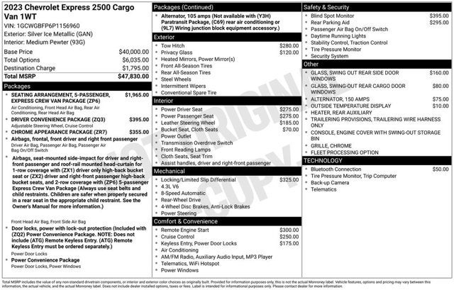 2023 Chevrolet Express Cargo Van Explorer