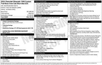 2024 Chevrolet Silverado 1500 Custom Trail Boss