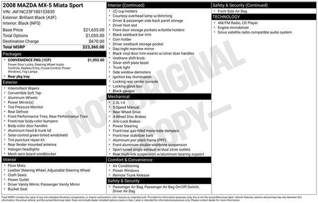 2008 Mazda Mazda Miata Sport