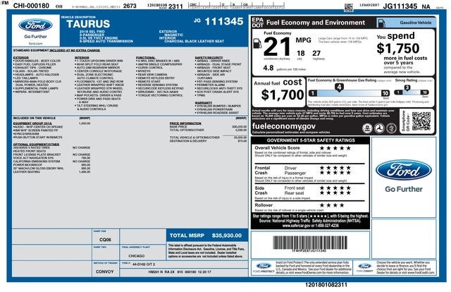 2018 Ford Taurus SEL
