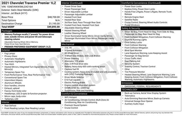 2021 Chevrolet Traverse Premier