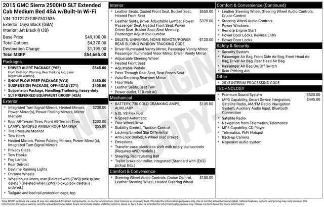 2015 GMC Sierra 2500HD available WiFi SLT