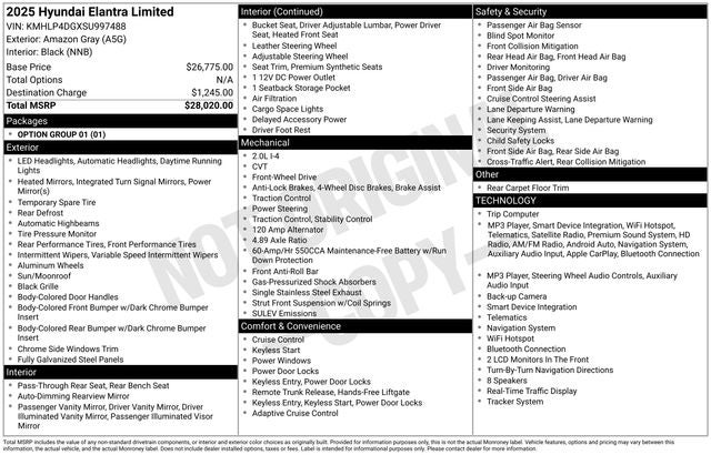 2025 Hyundai ELANTRA Limited