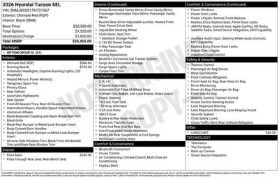 2026 Hyundai TUCSON SEL