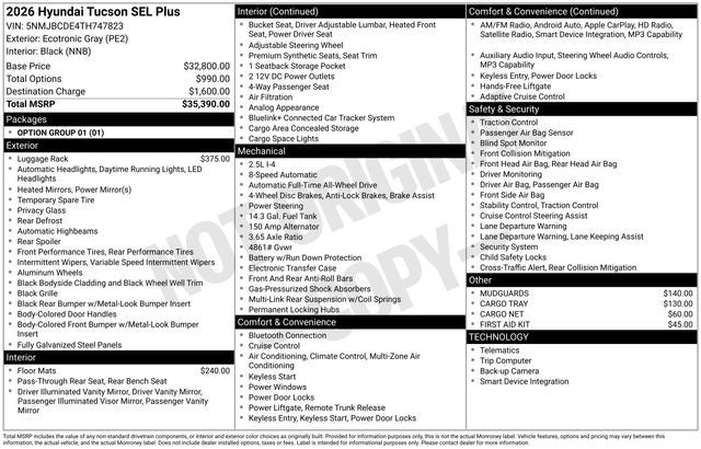 2026 Hyundai TUCSON SEL Plus