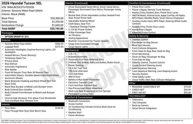 2026 Hyundai TUCSON SEL