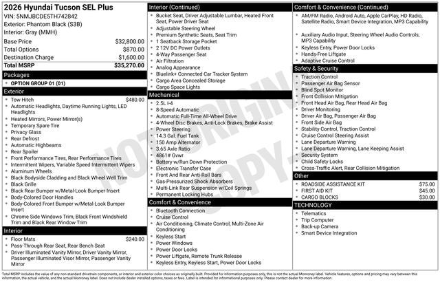 2026 Hyundai TUCSON SEL Plus
