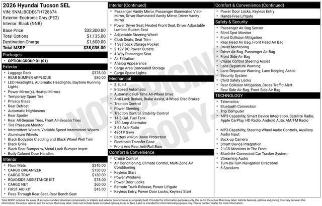 2026 Hyundai TUCSON SEL