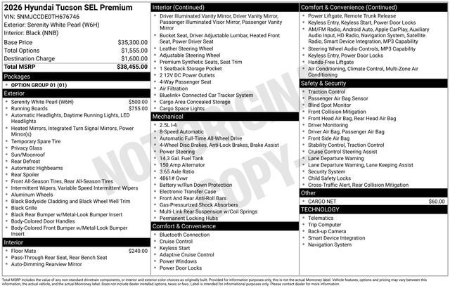 2026 Hyundai TUCSON SEL Premium