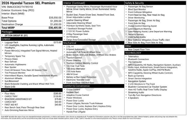 2026 Hyundai TUCSON SEL Premium