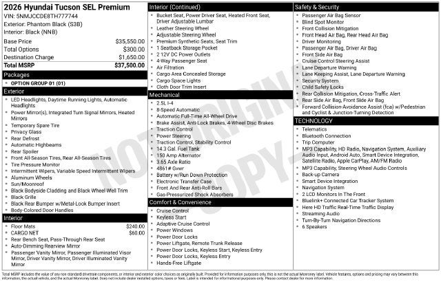 2026 Hyundai TUCSON SEL Premium