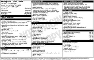 2026 Hyundai TUCSON Limited FWD
