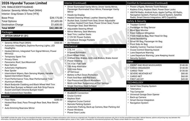 2026 Hyundai TUCSON Limited FWD