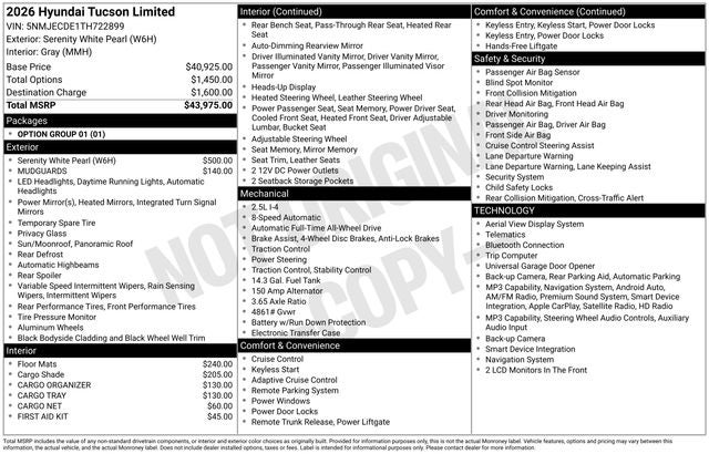 2026 Hyundai TUCSON Limited