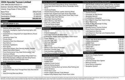 2026 Hyundai TUCSON Limited AWD