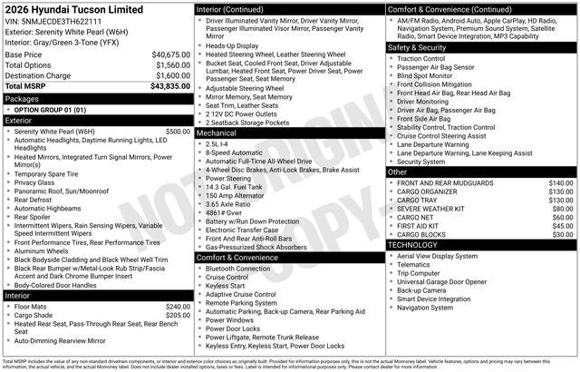 2026 Hyundai TUCSON Limited AWD