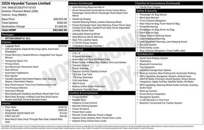 2026 Hyundai TUCSON Limited