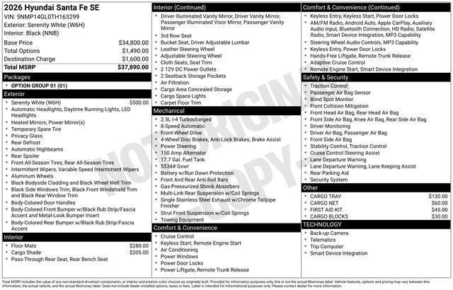 2026 Hyundai SANTA FE SE FWD
