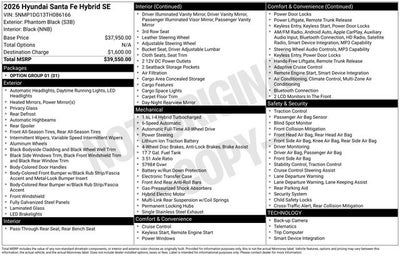 2026 Hyundai SANTA FE HYBRID SE