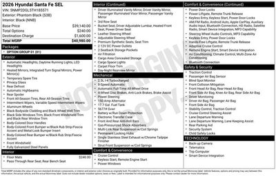 2026 Hyundai SANTA FE SEL AWD