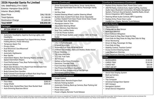 2026 Hyundai SANTA FE Limited AWD