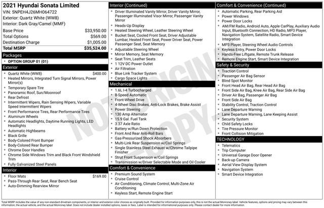 2021 Hyundai SONATA Limited
