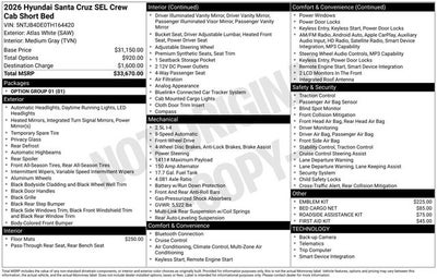 2026 Hyundai SANTA CRUZ SEL FWD