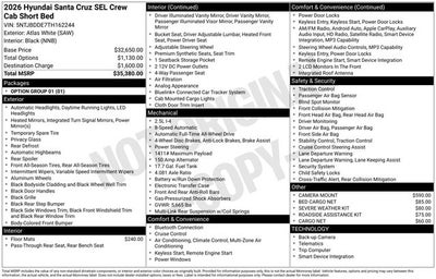 2026 Hyundai SANTA CRUZ SEL AWD