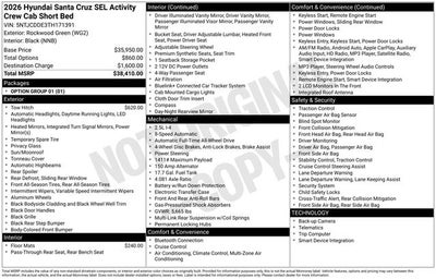 2026 Hyundai SANTA CRUZ SEL