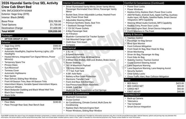 2026 Hyundai SANTA CRUZ SEL Activity AWD