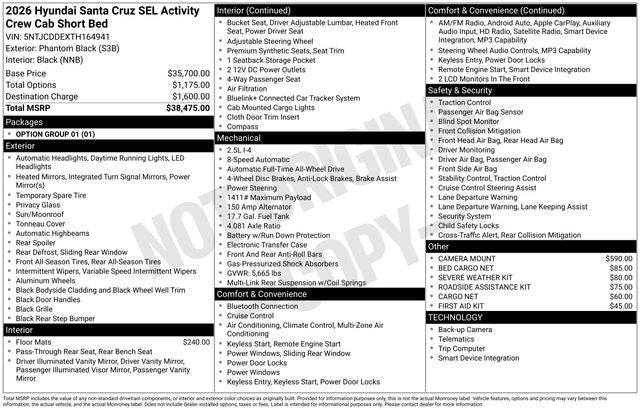 2026 Hyundai SANTA CRUZ SEL Activity AWD