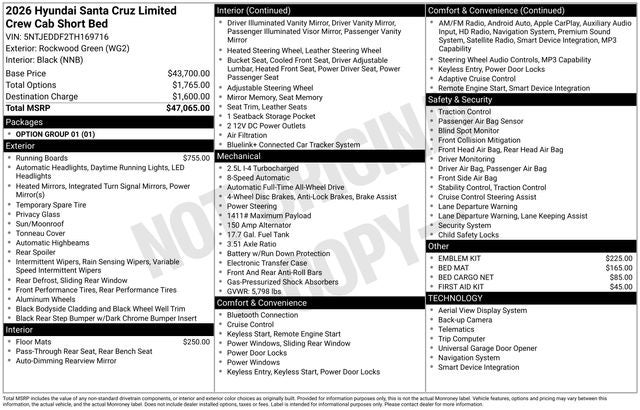 2026 Hyundai SANTA CRUZ Limited