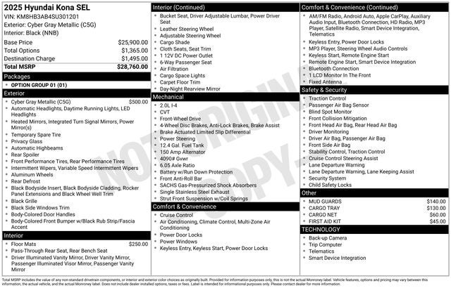 2025 Hyundai KONA SEL