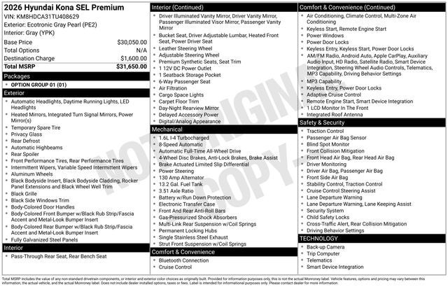 2026 Hyundai KONA SEL Premium AWD