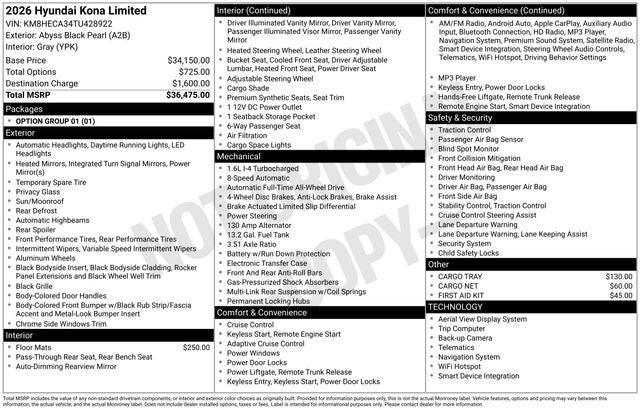 2026 Hyundai KONA Limited AWD