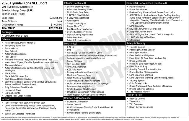 2026 Hyundai KONA SEL Sport