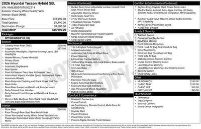 2026 Hyundai TUCSON HYBRID SEL
