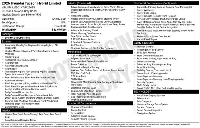 2026 Hyundai TUCSON HYBRID Limited