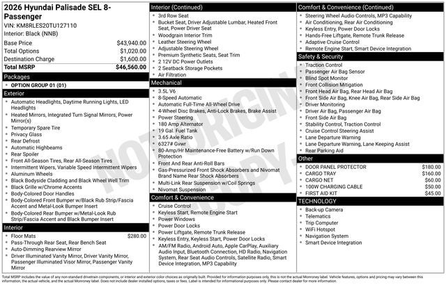2026 Hyundai PALISADE SEL 8 Passenger