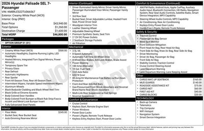 2026 Hyundai PALISADE SEL AWD