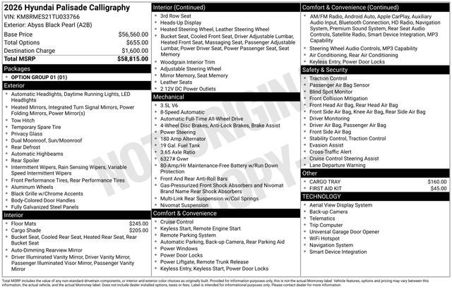 2026 Hyundai PALISADE Calligraphy AWD