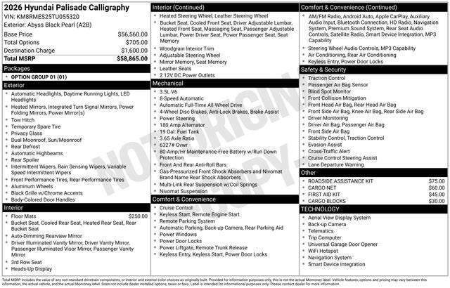 2026 Hyundai PALISADE Calligraphy AWD