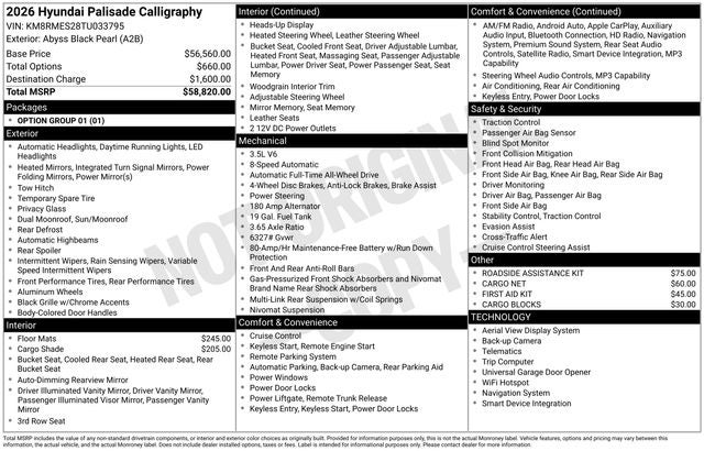 2026 Hyundai PALISADE Calligraphy AWD