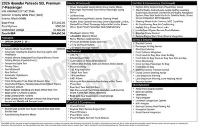 2026 Hyundai PALISADE SEL Premium AWD
