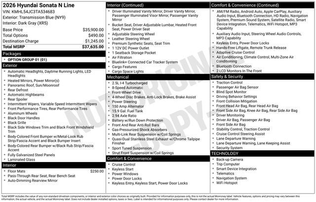 2026 Hyundai SONATA N Line